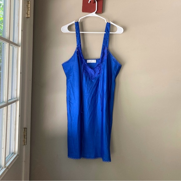 Vintage Val Mode Lingerie Royal Blue Nightgown L - Picture 2 of 7